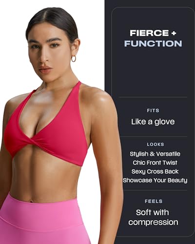 Image of Aoxjox Women's Workout Sports Bras Fitness Metamorph Sienna Twist Bra Yoga Crop Tank