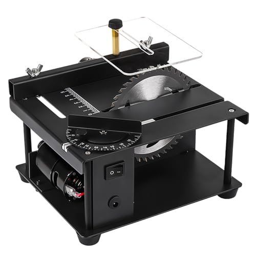 Quxxuol テーブルソー 卓上丸鋸盤 多機能テーブルソー 高速切断機 電気のこぎり 角度調整 高さ調節可能 強力なパワー 高速切断 保管も簡単です 多機能 木材 プラスチック アクリル用 (標準構成)