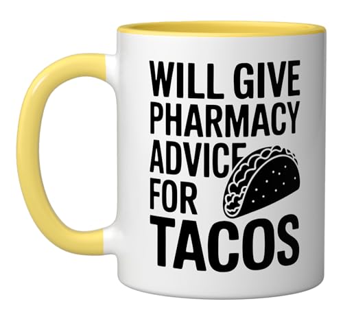 Mexican Pharmacy Technician RX Crew CPhT Ceramic Mug, Yellow/White