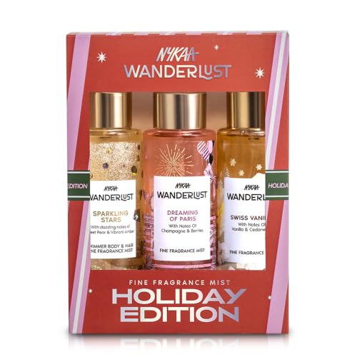 Image of Nykaa Wanderlust Set of 3 Mist | Champagne | Berries | Vanilla