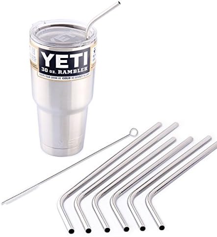 Stainless Steel Straws, Reusable 10 and 8 Inch Drinking Straw Set 6 Straws For Yeti Tumbler Rtic Ozark Trail Rambler Cups Only Straws
