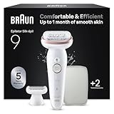 Braun Silk-épil 9 Epilierer Damen mit Schwenkbarem Kopf für Eine Einfache Haarentfernung, Wet&Dry, Langanhaltend Glatte Haut, Wasserdicht — Inkl. Rasieraufsatz und Trimmeraufsatz — 9-030, Weiß/Rosa