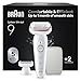 Braun Silk-épil 9 Epilierer Damen mit Schwenkbarem Kopf für Eine Einfache Haarentfernung, Wet&Dry, Langanhaltend Glatte Haut, Wasserdicht — Inkl. Rasieraufsatz und Trimmeraufsatz — 9-030, Weiß/Rosa