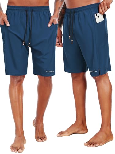NELEUS 2 in 1 Men 9" Dry Fit Athletic Bermuda Workout Shorts for Basketball, Beach, Casual4