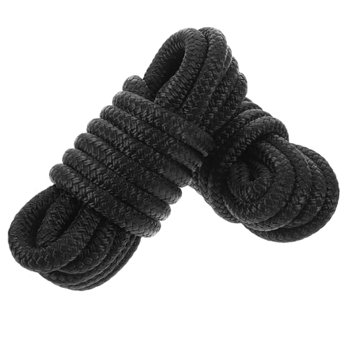 HOLIDYOYO 2Pcs Heavy Duty Nylon Dock Lines Bungee Anchor Rope for Boats Abrasion Resistant Braided Design for Reliable Docking and Mooring Activities Black