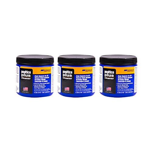 Miracle Sealants Poultice Plus Stain Remover for Countertops, Tile, Stone & Masonry, 1 lb, 3 Pack