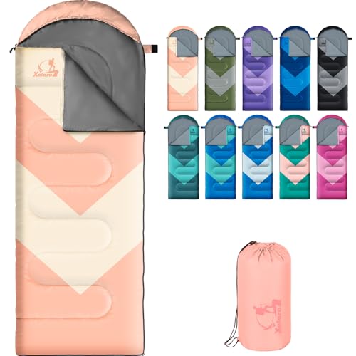 Sleeping Bags for Adults,Camping Sleeping Bag for Girls Boys,3 Season Warm & Cool Weather...