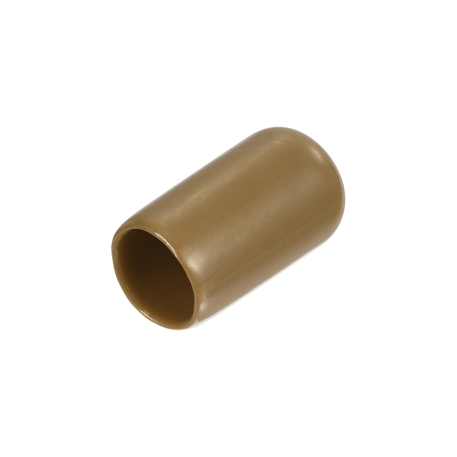 uxcell 20pcs Rubber End Caps 9.5mm(3/8") ID Vinyl PVC Round Tube Bolt Cap Cover Screw Thread Protectors Light Brown
