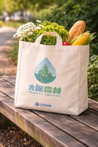 شنطة يد كبيرة توت قماشية قابلة لاعادة الاستخدام وصديقة للبيئة بمقابض طويلة من القطن المتين للتسوق والعمل والمدرسة والاستخدام اليومي (بيج طبيعي)