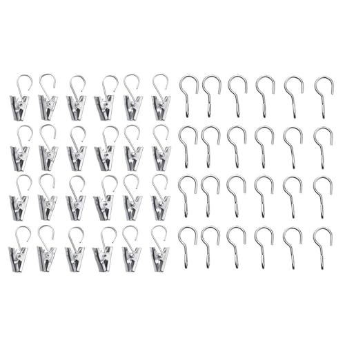 Ikea Riktig Curtain Ring with Clip, Stainless Steel (48 Clips)
