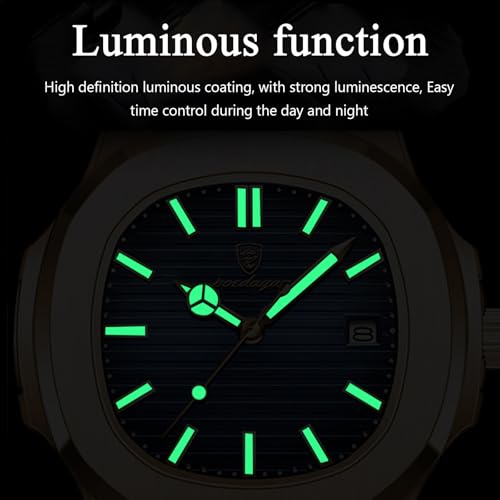 Image of Gosasa Fashion Men's Watches Date Business Watch Stainless Steel Luxury Style Luminous Quartz Waterproof Analog Display Male Wristwatch