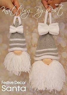 Knitting Pattern Leaflet - Festive Decor Santa from Knitting by Post A5 UK Leaflet - UK Knitting Pattern