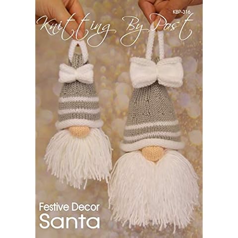 Knitting Pattern Leaflet - Festive Decor Santa from Knitting by Post A5 UK Leaflet - UK Knitting Pattern Cover