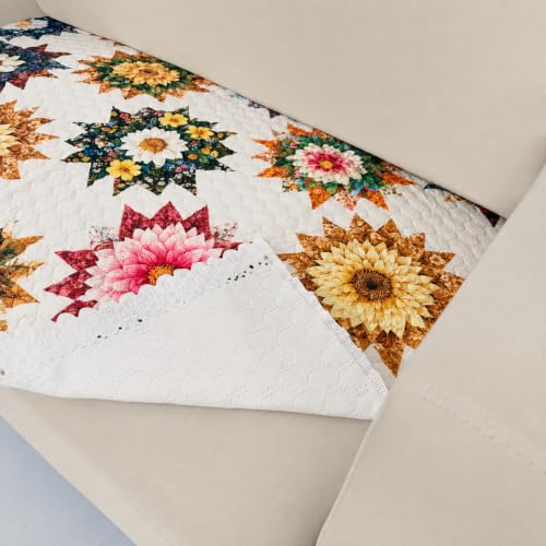 Image of Homerz Premium Printed Quilted Velvet Sofa Slip Cover Protector with Tassels, Sofa Mat, Exact Size, Antislip Cover (Morocco, 2 Seater, Half)