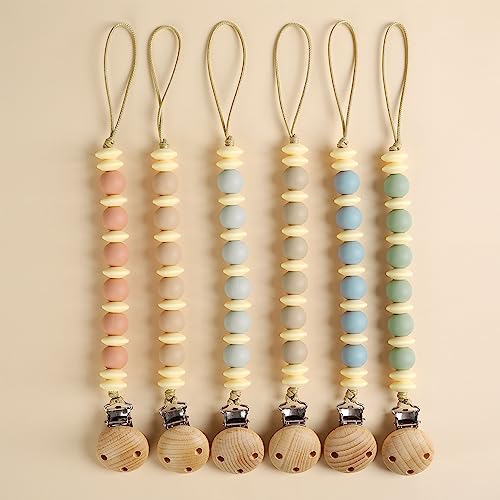 Image of Pacifier Clips for Baby Boys, Silicone Baby Pacifier Holder BPA Free, 2Pack(Sage, Ether)