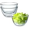 NUTRIUPS 3 Pack Glass Bowls Set 11.6cm Small Glass Bowls for Kitchen, Salad, Cereal(0.5L)