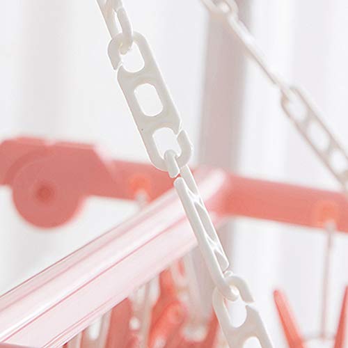 Alladaga Clothes Drying Hanger With 32 Clips And Drip Foldable Hanging Rack (Light Pink) #TOP3