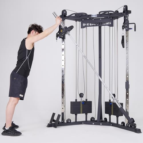 Image of Cable Crossover Exercise Machine for Home & Commercial Gym, Functional Training Center with Dual Weights Stack for Cable Workout