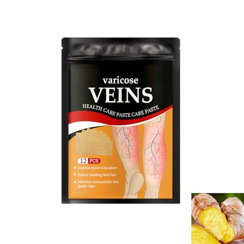 Parches De Venas Araña,Parche de Alivio de Venas,Pasta Circulación Pierna,Eliminación de Arañas Vasculares,Alivio Flebitis,12PC