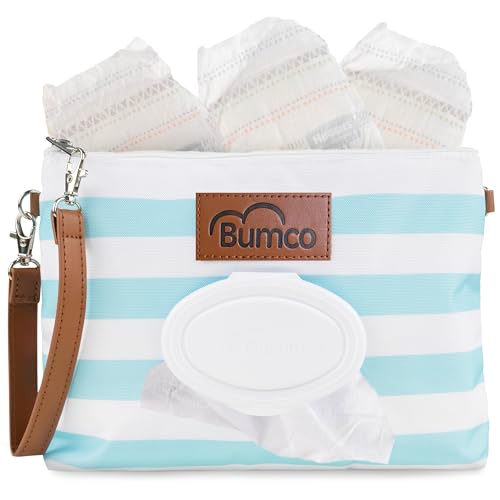 Image of Baby Bum Brush Bumco Diaper Clutch - Portable Wipes Dispenser & Travel Essential, Airtight Refillable Wipes Container, Diaper Bag Purse