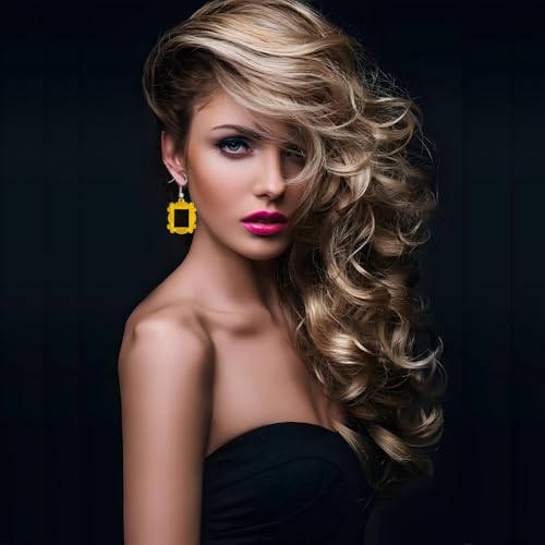 Friends Earrings for Women Unique Yellow TV Show Merchandise Friends Themed Frame Earrings Monica Peephole Door Frame Dangle Drop Earrings 90s Themed Jewelry Gift3