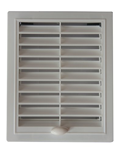 Preisvergleich Produktbild Lüftungsgitter weiss mit Einbaurahmen, EB-Maß 100 x 210 mm