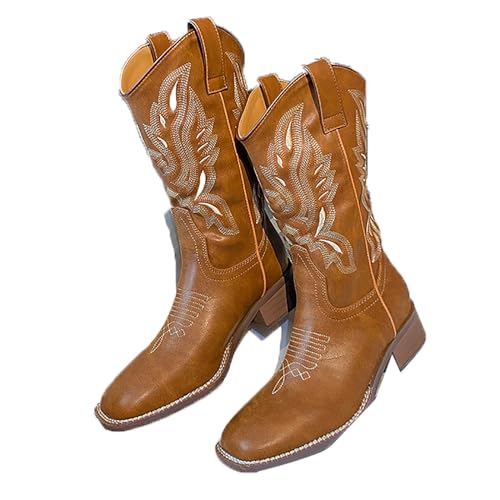 Bottes d'équitation avec broderie élégante et semelle antidérapante