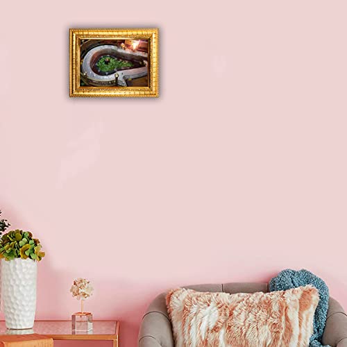Image of Hawai Lord Bhima Shankar Jyotirlinga Home Decor Worship Use Wall Hanging Wooden Photo Frame, 8.5x7inch, SFDI297 GLD FRM GRP
