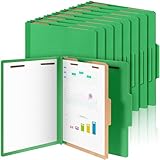 Skyygemm 24 Pcs Classification Folders Letter Size, 1 Divider Pressboard File Folder with Fasteners, Expanding File Organizer Bulk for School Teachers, Office Employee, Coworker, Staff (Green)