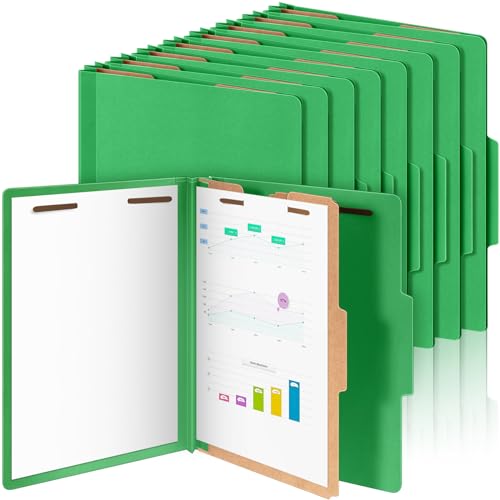 Classification folders with dividers, 24-pack, green