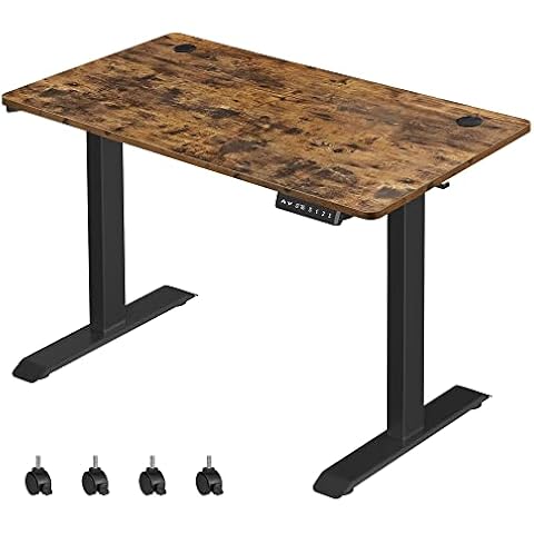 SONGMICS Höhenverstellbarer Schreibtisch elektrisch, 70 x 140 cm Tischoberfläche Cover
