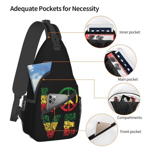 Bolso cruzado ajustable para pecho en poliéster negro miniatura 4