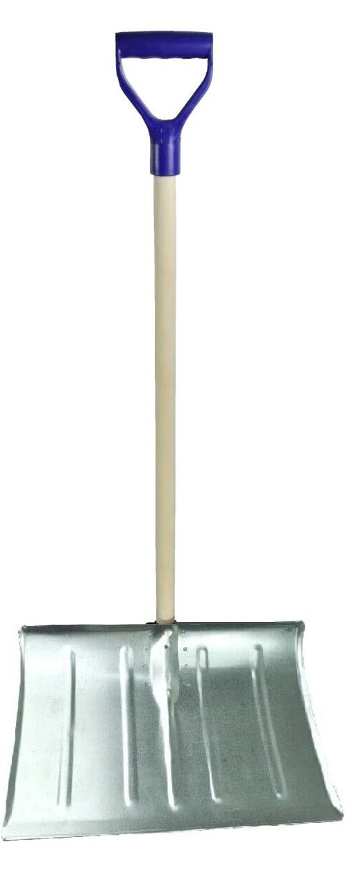 Schneeschaufel Metall Schneeschieber mit Holzstiel Schneeräumer ca. 130cm D-Griff