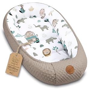 Nestchen Baby - Babynestchen Neugeborene Minky Babynest für Kinderbett Vielseitiges tragbar Nest kuschelnest zubehör für babybett warm Winter coccon Afrika Khaki