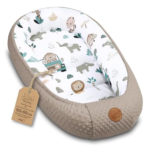 Totsy Baby Riduttore lettino 90x50 cm - Nido Neonato Riduttore Culla Cotone con Minky Africa cachi