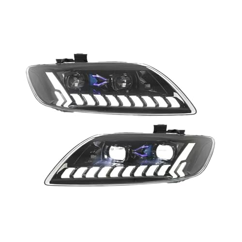 Bamxseuf LED Headlight Assembly Replacement – DRL Turn Signal Lights 2PCs, Compatible With Audi Q7 LED Headlight, Anti-Fog Waterproof Front Light Kit 2006-2009 Models
