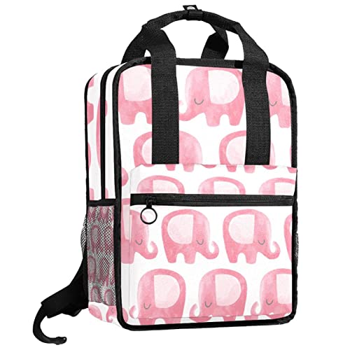 Sac à dos pour garçons éléphant rose | Cartable enfant réglable 35cm