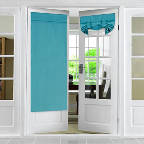 Tricia Blackout Curtains For Double Door, Rod Pocket Thermal Insulated Curtain Panels For French Door - Privacy Assured Noise Reducing Glass Door Curtains, 2 Panels, 26 X 68 Inches, Teal #TOP25