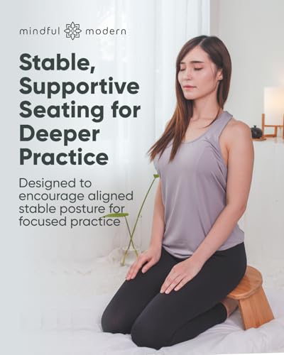 Mindful Modern Folding Meditation Bench - Bamboo Kneeling Stool with Locking Magnetic Hinges - Portable Cross Legged Folding Seiza Chair w/Travel Bag extra image 4 preview