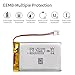 EEMB Lithium Polymer Battery 3.7V 750mAh 523048 Lipo Rechargeable Battery Pack with Wire JST Connector for Speaker and Wireless Device- Confirm Device & Connector Polarity Before Purchase