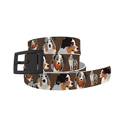 C4 Classic Belt - Aussie Dog Strap with Black Buckle - Fashion Belt For Dog Lovers - Waist Belt for Women and Men