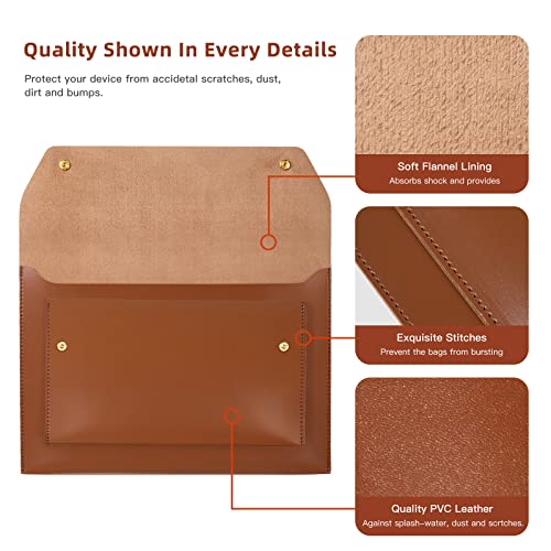 9-11 Inch Tablet Sleeve Case, Fits Ipad 10.2 2021-2019, Ipad Pro 11 2021-2018, Ipad Air 10.9 2020-2022, Surface Go 3/2/1, Protective Bag Carrying Case With Pocket, Brown #TOP2