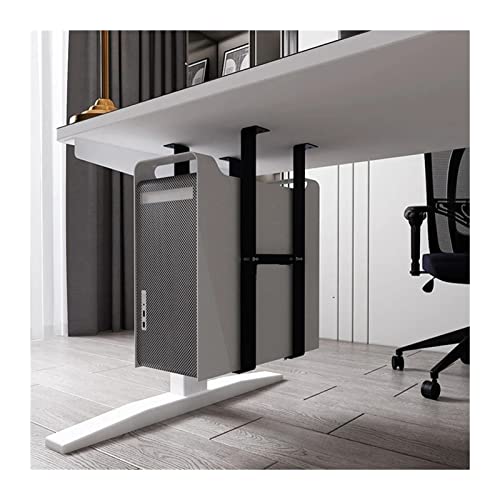 Soporte para CPU ajustable de acero para montaje bajo escritorio, ancho ajustable de 5.4" a 9.8", altura menor a 19.6" (negro) miniatura 1