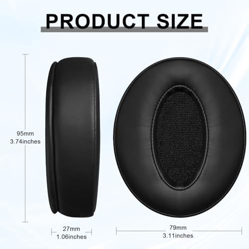 Reposiciones de Almohadillas para Sennheiser HD 4.50BT, HD 4.50BTNC, HD 4.50SE, HD 4.40BT, HD 4.30G, HD 4.20S, HD 458BT, HD 450BT, HD 400S, HD 350BT, HD300 Auriculares, Cubiertas de Almohadillas (Negro) miniatura 2