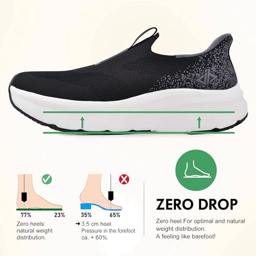 Image of Men Slip in Free up Hands Shoe Wide Toe Box Arch Support Orthopedic Walking