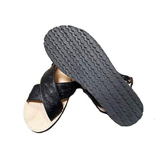 Dona Michi Men's Traditional Mexican Genuine Ostrich Leather Handmade Cruzado Sandals