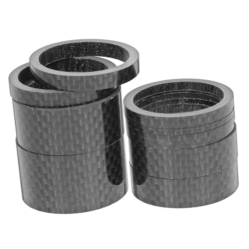 KICHOUSE 11Pcs Carbon Fiber Bicycle Headset Spacers Durable Stem Spacer for Road and Mountain Bikes Professional Gasket for Enhanced Comfort and Performance