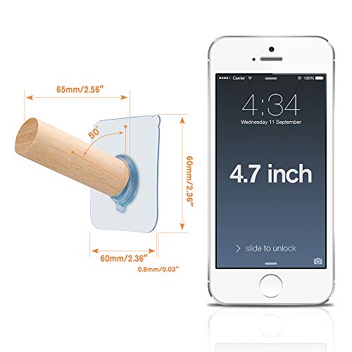 Fotyrig Adhesive Hooks Hat Hooks For Wall Hat Hangers Rack Extended Wooden Pegs Handmade Baseball Caps Hooks- Bathroom Door Cloest Entryway Wardrobe-8 Pack #TOP1