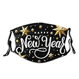 Happy New Year Face Mask Fashion Dustproof Scarf Breathable Reusable Adjustable Washable Bandana