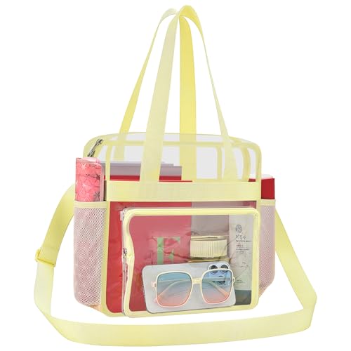 Image of Busiuw Clear Bag for Stadium Events, Stadium Approved 12x12x6 Clear Tote Bag for Sport Fan, Work Concert Travel